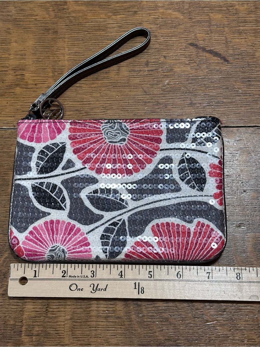 Vera Bradley cherry blossom wristlet bling‎ sequins